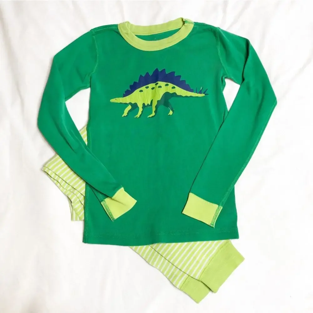Hanna Andersson Moon and Back green dinosaur pajamas size 140 or US 10